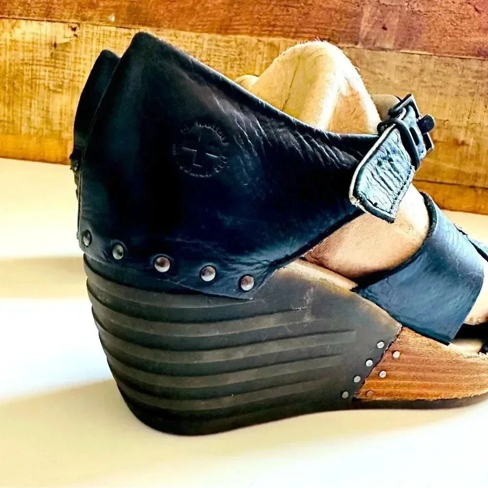 Dr. Martens Rare Vintage Leather Strappy Open Toe Wedged Sandals